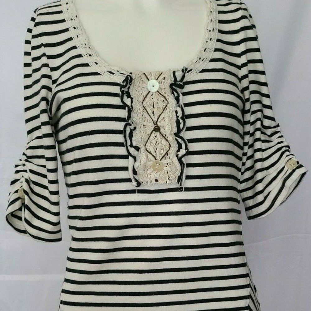 Anthropologie Postage Stamp XS Top Crochet Stripes‎